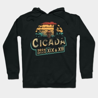 "Cicada 2024 Brood XIX & XIII" Vintage Antique Design Tee Hoodie